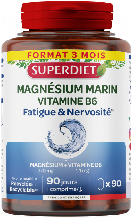 Magnesio Marino + Vitamina B6 · Superdiet · 90 comprimidos