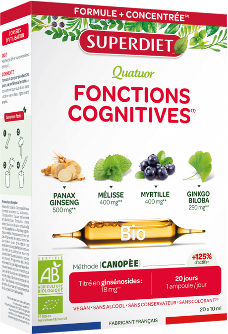 Cuarteto Función Cognitiva BIO · Superdiet · 20 ampollas