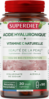 Ácido Hialurónico + Vitamina C · Superdiet · 90 cápsulas
