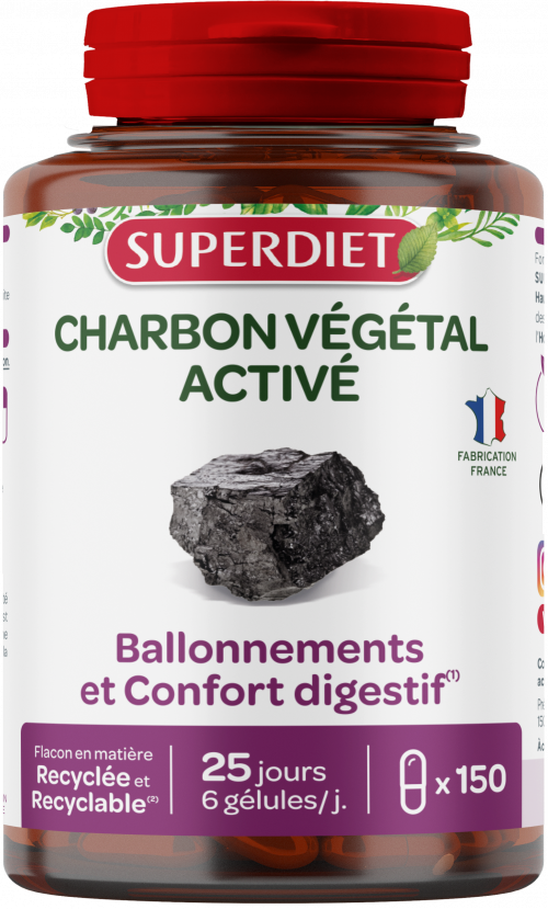 Carbon Vegetal Activado · Superdiet · 150 cápsulas