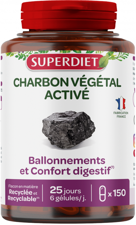 Digiaflore Carbón Vegetal · Superdiet · 45 cápsulas