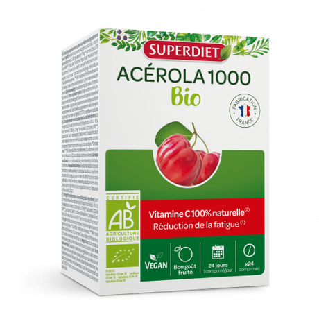 Acerola 1000 - Vitamina C · Superdiet · 24 comprimidos