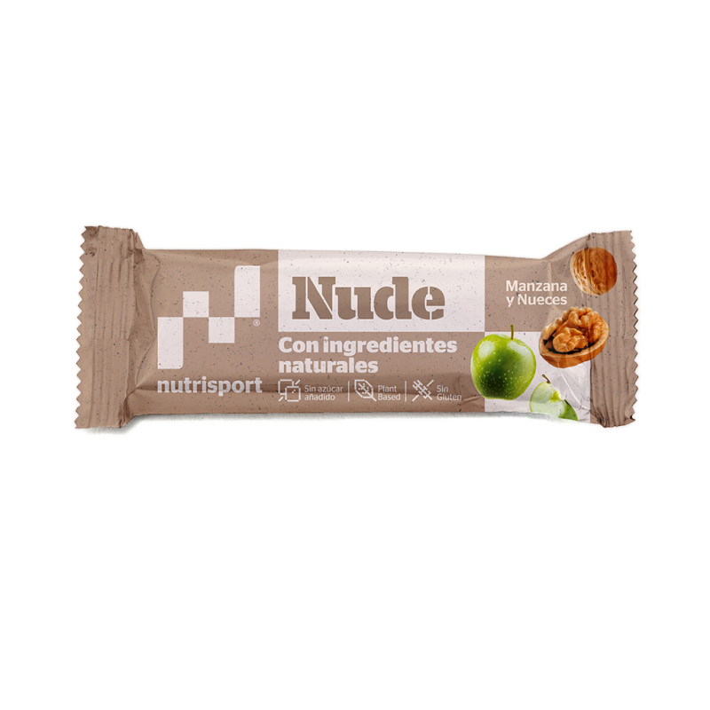 Nude Bar Manzana y Nueces · Nutrisport · 45 gramos