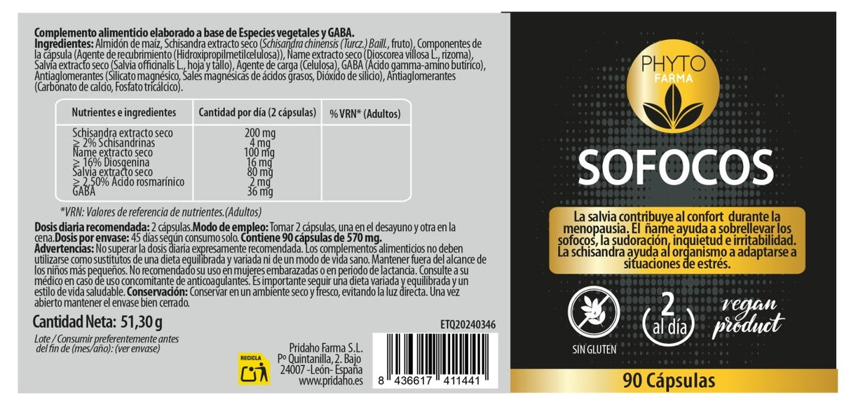 Sofocos · Phytofarma · 90 cápsulas