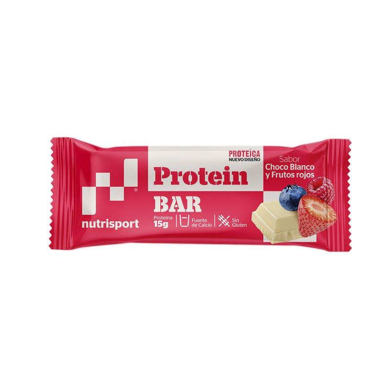 Protein Bar Choco Blanco & Frutos Rojos · Nutrisport · 44 gramos