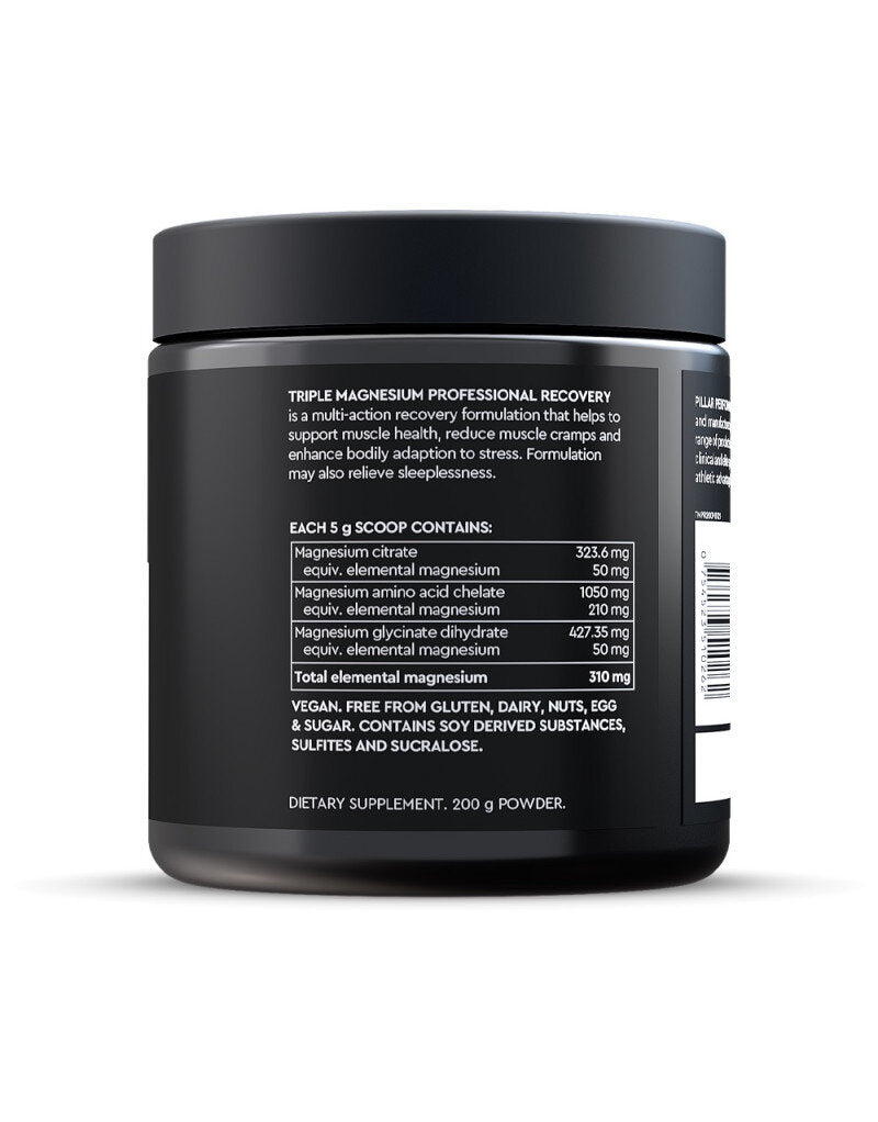 Triple Magnesium Frutos del Bosque · Pillar Performance · 200 gramos