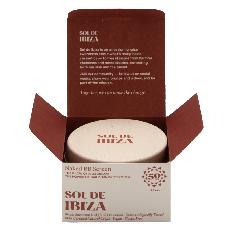 Crema Hidratante Facial Nude SPF50 · Sol de Ibiza · 35 gramos
