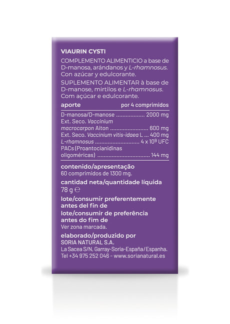 Viaurin Cysti · Soria Natural · 60 comprimidos